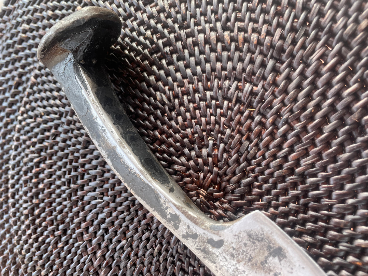 Hand forged railroad spike knife