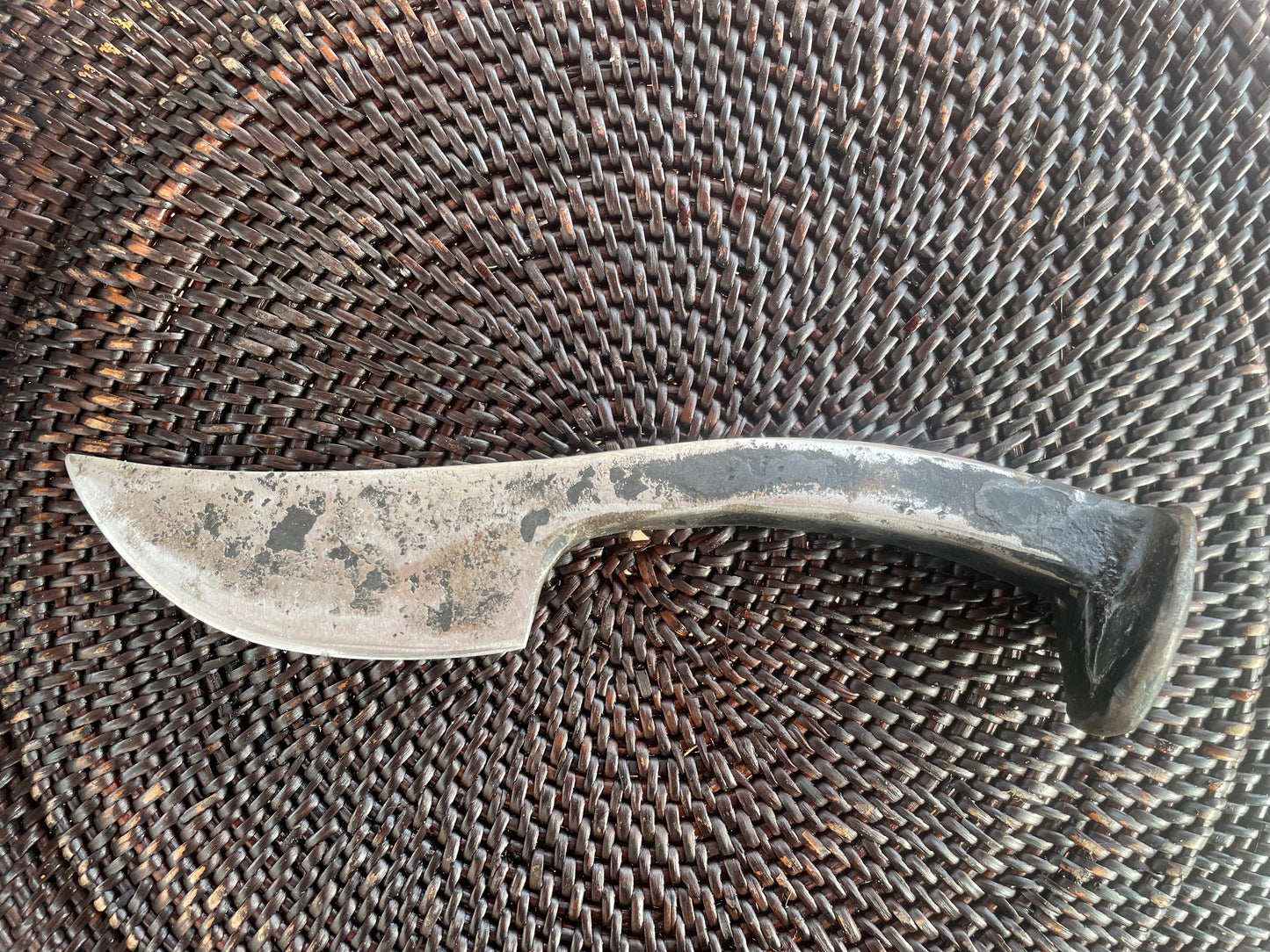 Hand forged railroad spike knife