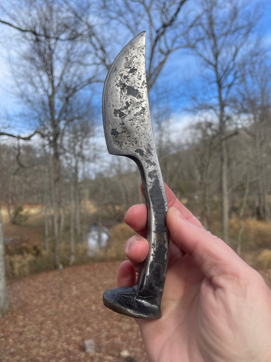 Hand forged railroad spike knife