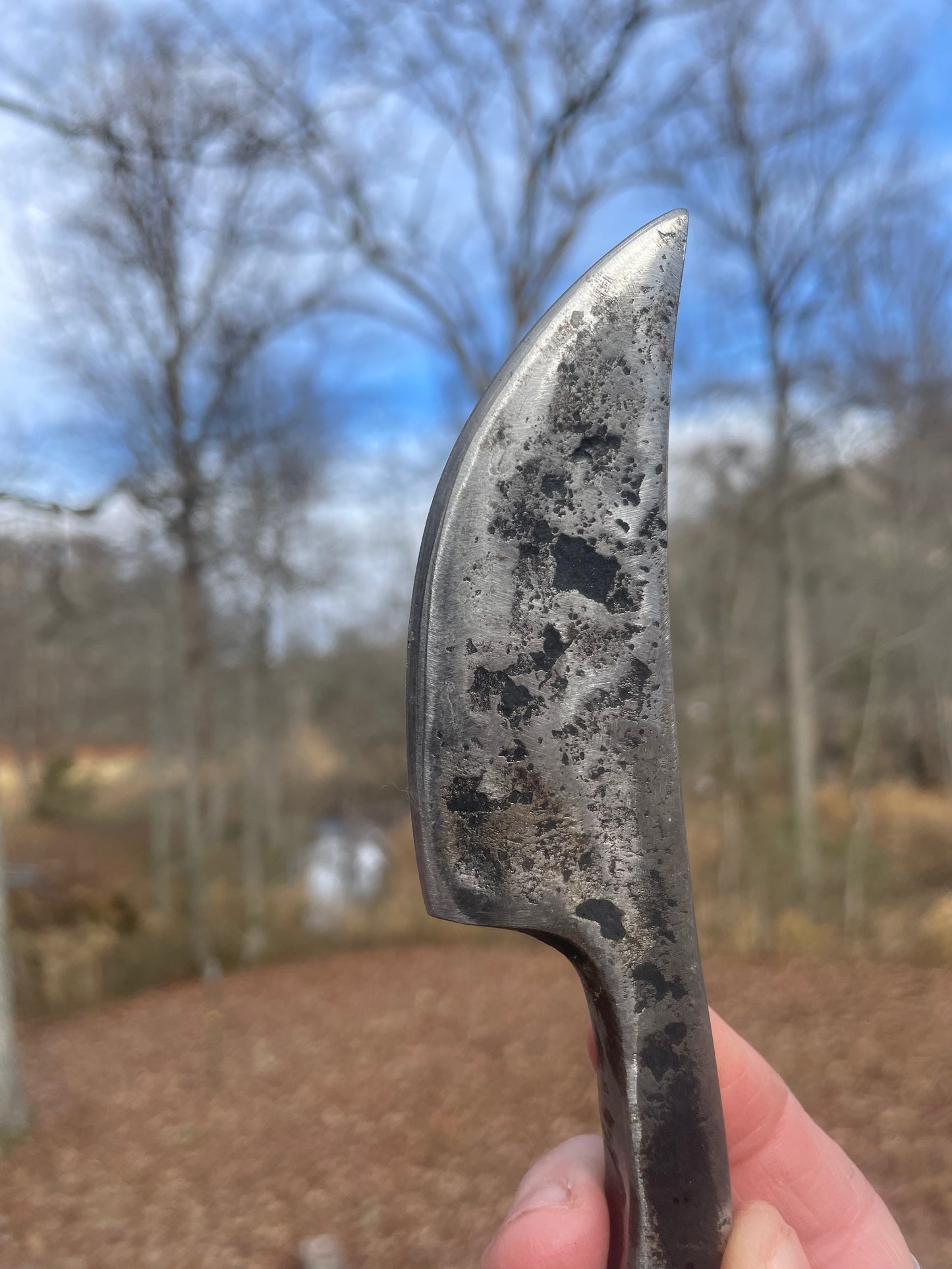 Hand forged railroad spike knife