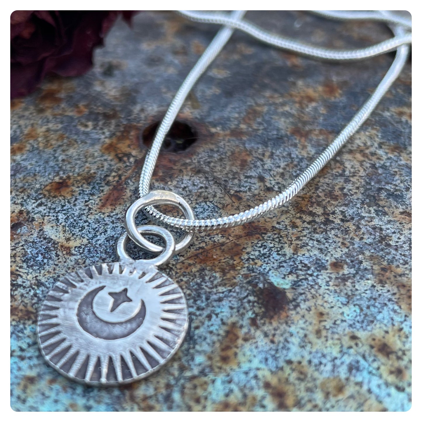 Sterling Moon & Star Pendant / Charm Made to order