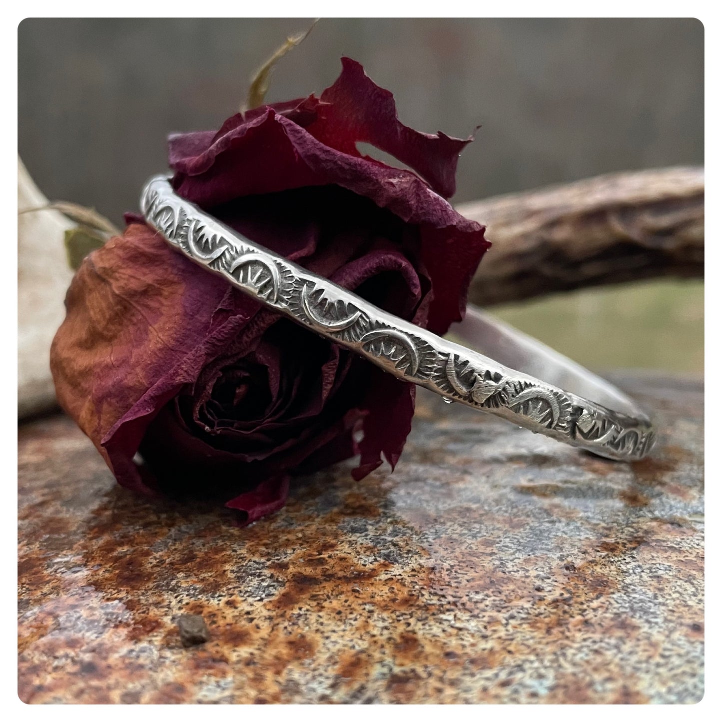 Sterling Stamped Bangle Bracelet