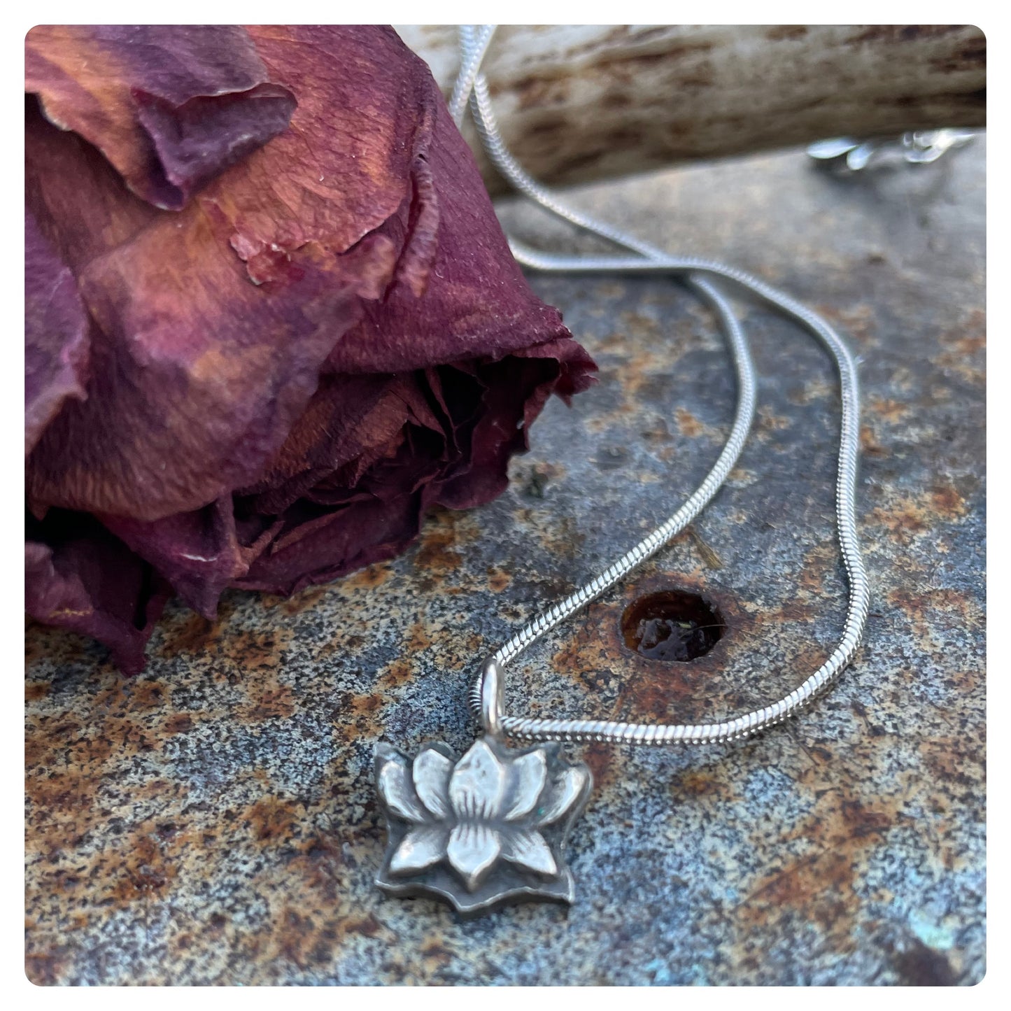 Recycled Silver Lotus Pendant Made to order