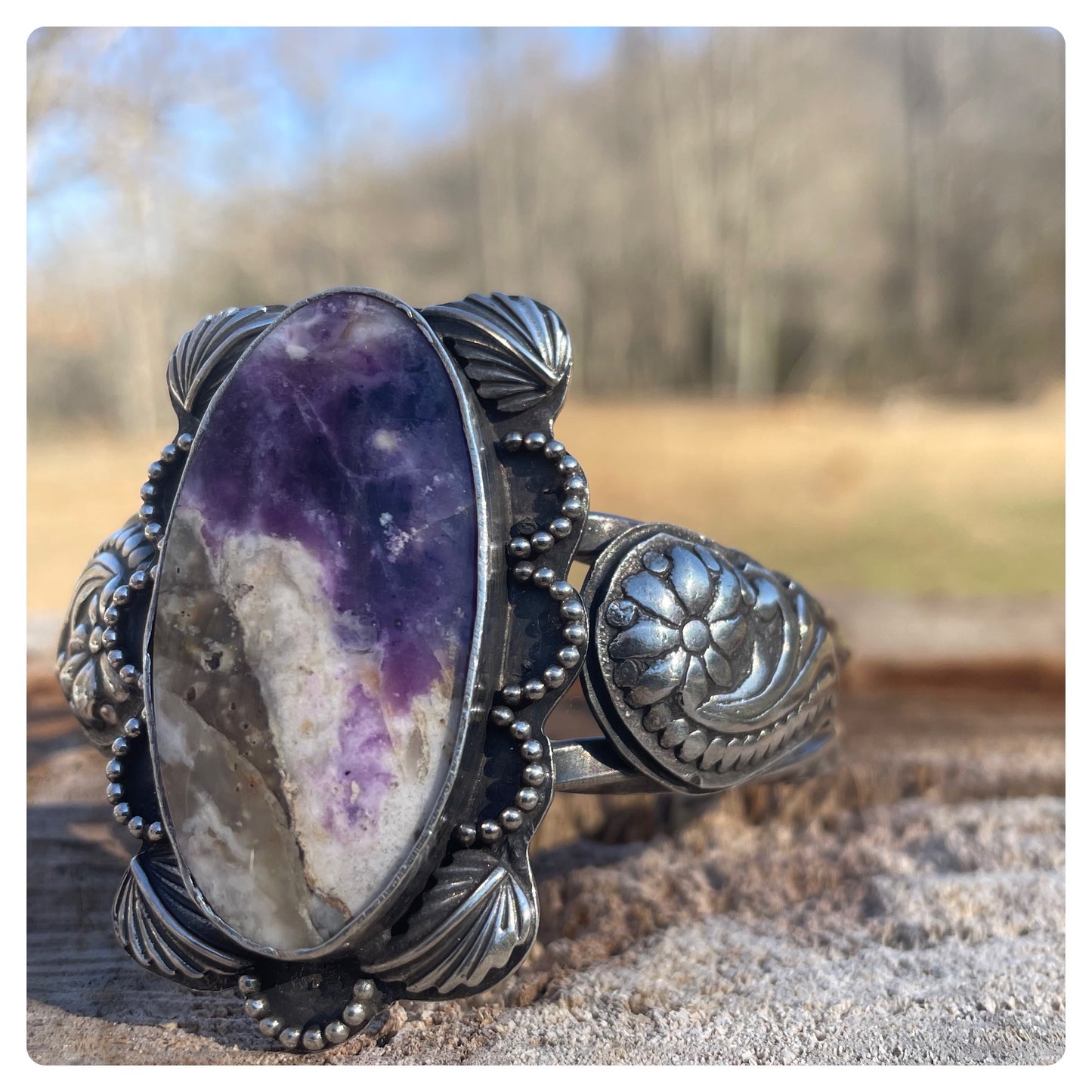 Purple Mexican Opal Cuff Bracelet