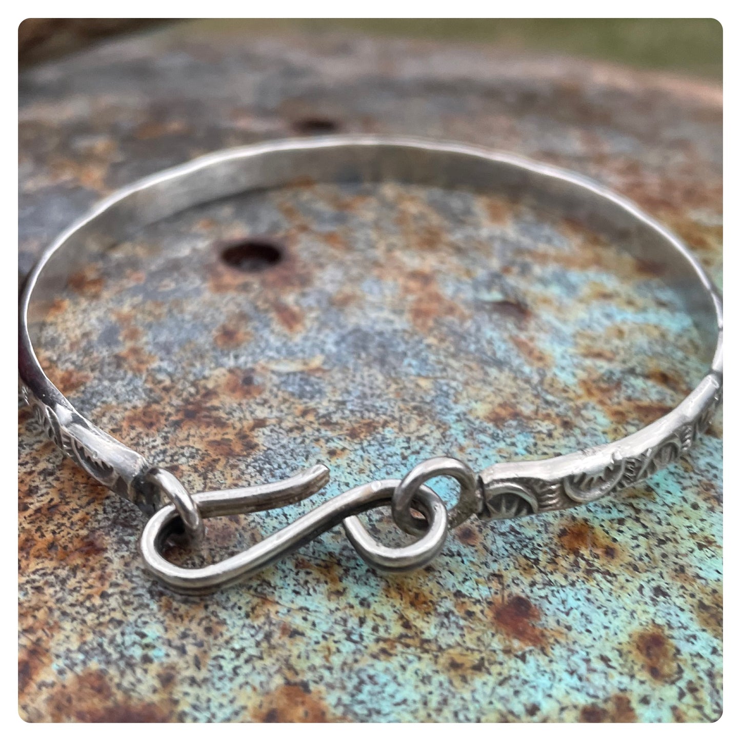 Sterling Stamped Bangle Bracelet