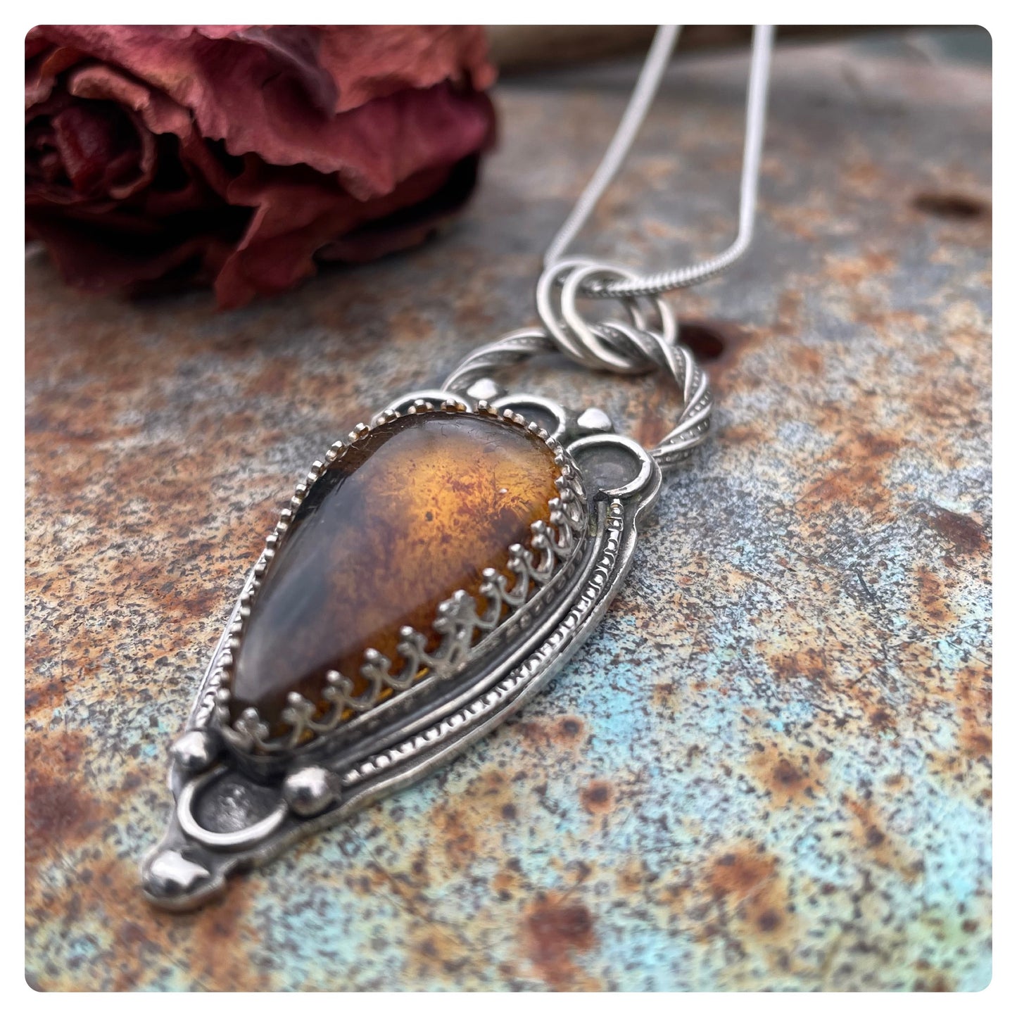 Mexican Amber Gemstone Pendant