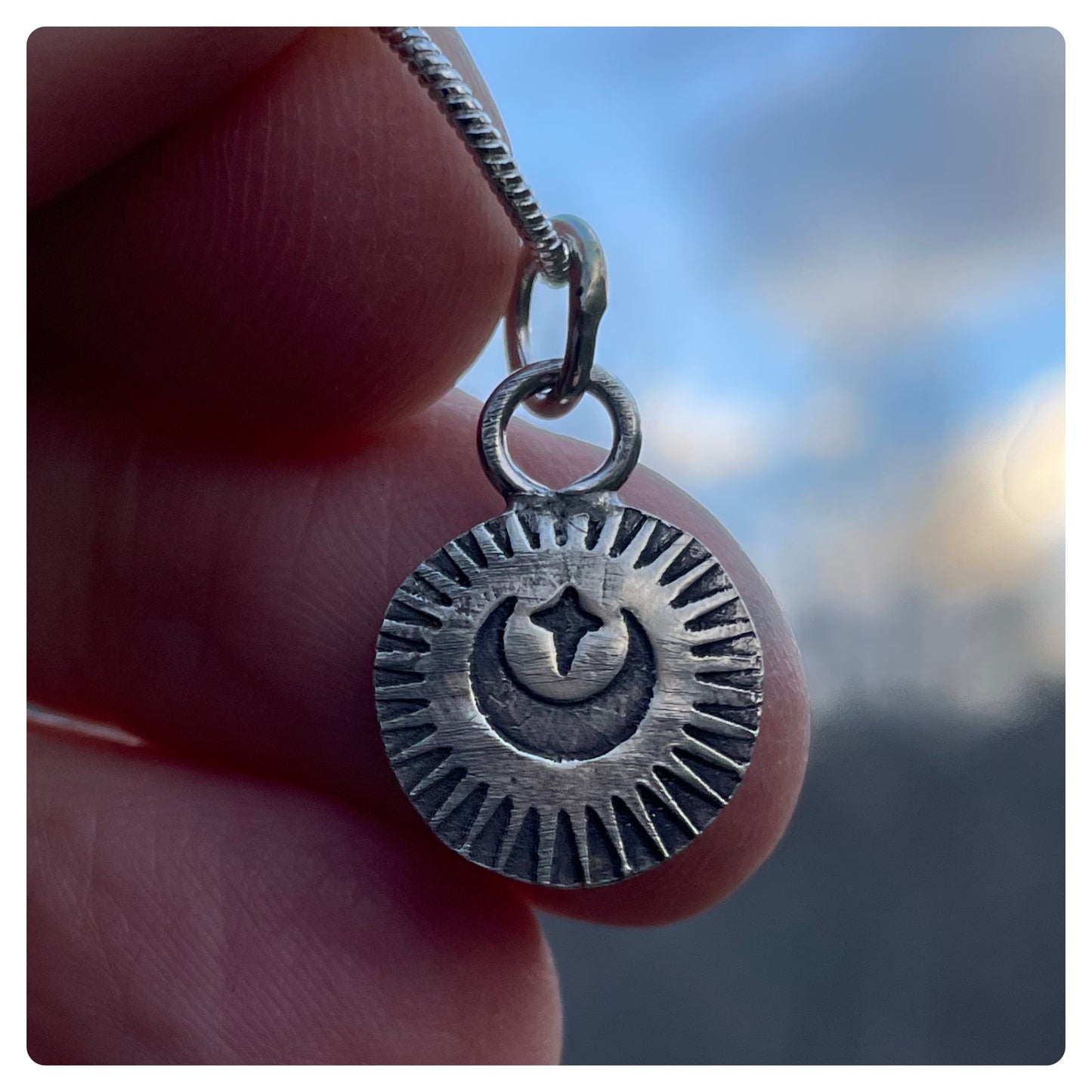 Sterling Moon & Star Pendant / Charm Made to order