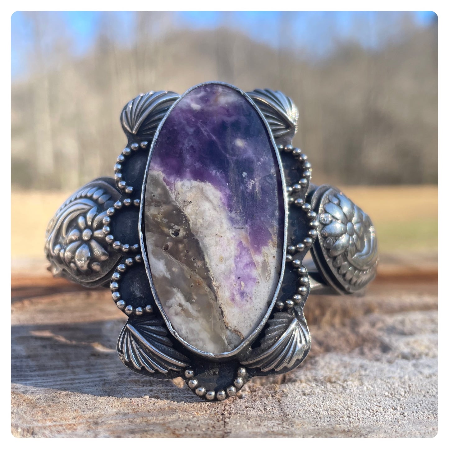 Purple Mexican Opal Cuff Bracelet