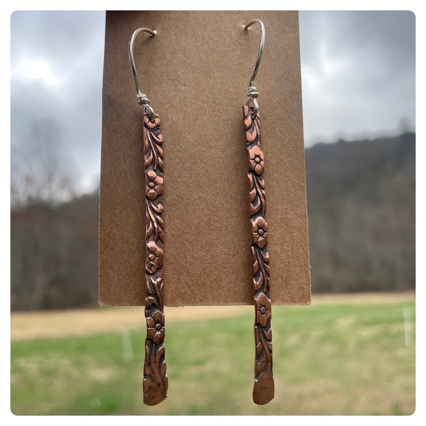 Copper Floral Earrings
