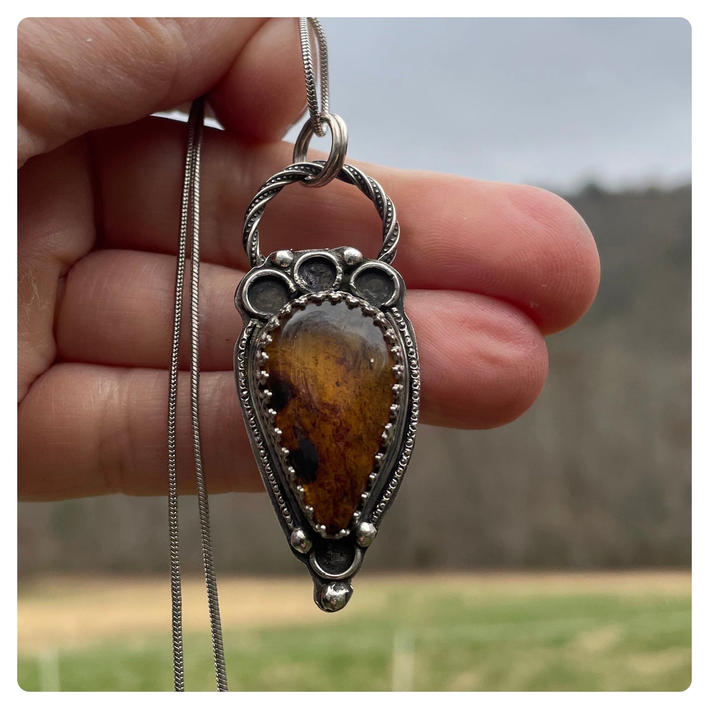 Mexican Amber Gemstone Pendant