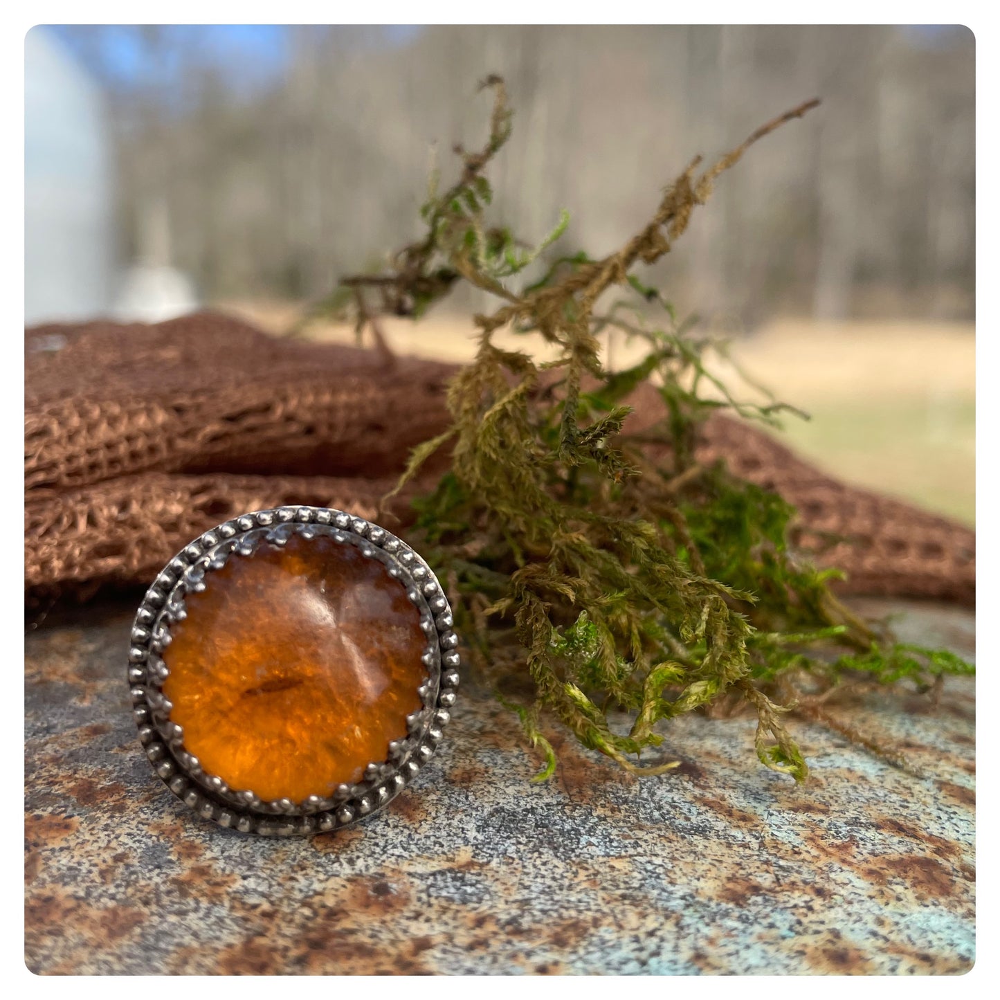 Chiapas Amber Sterling Ring