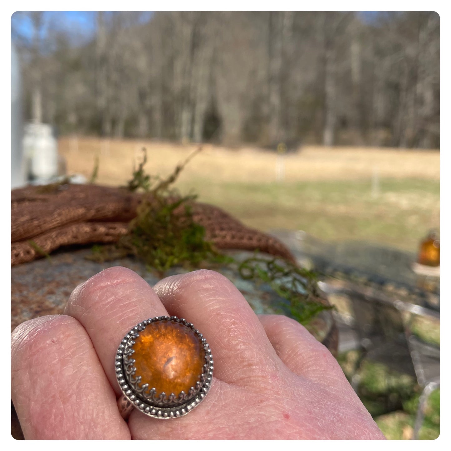 Chiapas Amber Sterling Ring