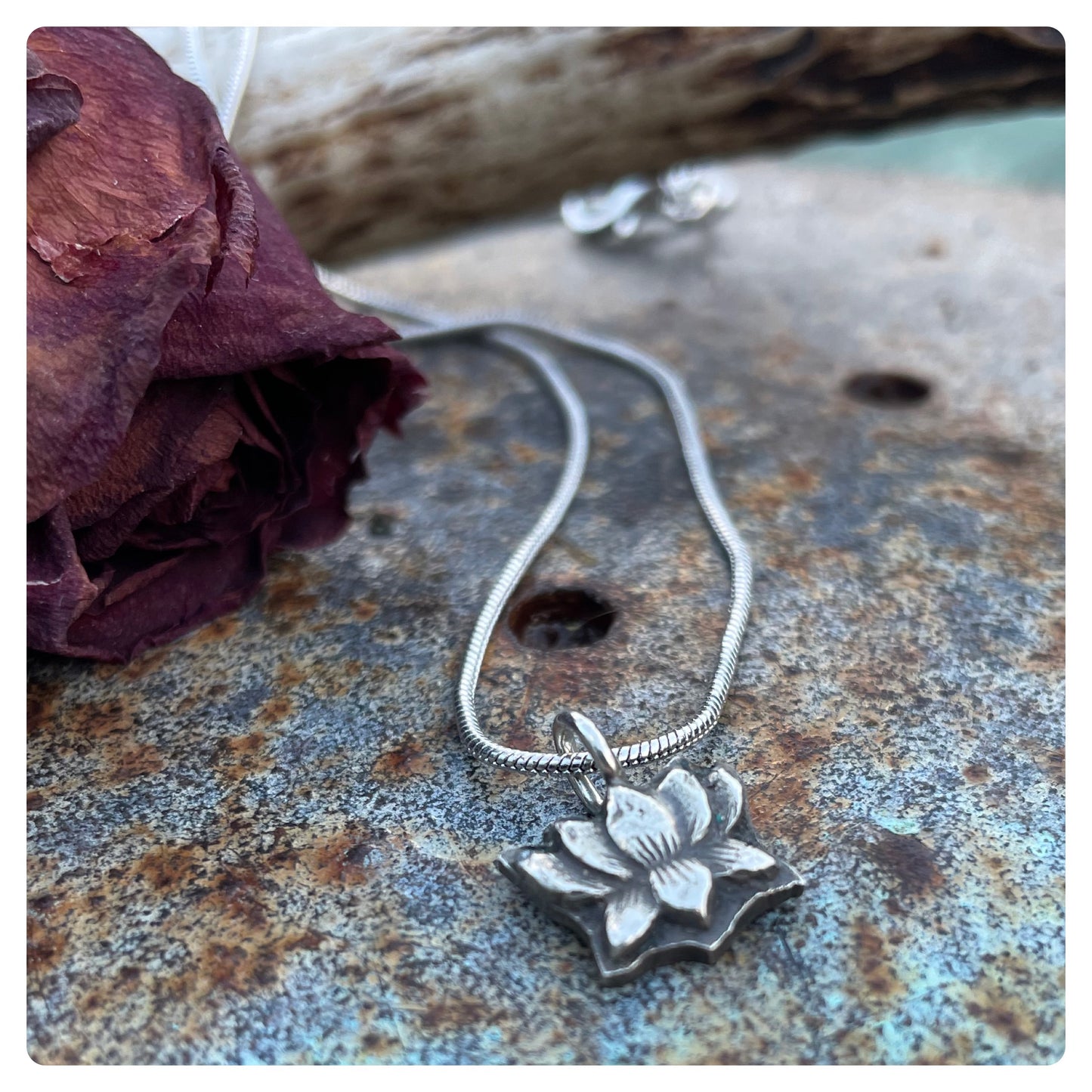 Recycled Silver Lotus Pendant Made to order