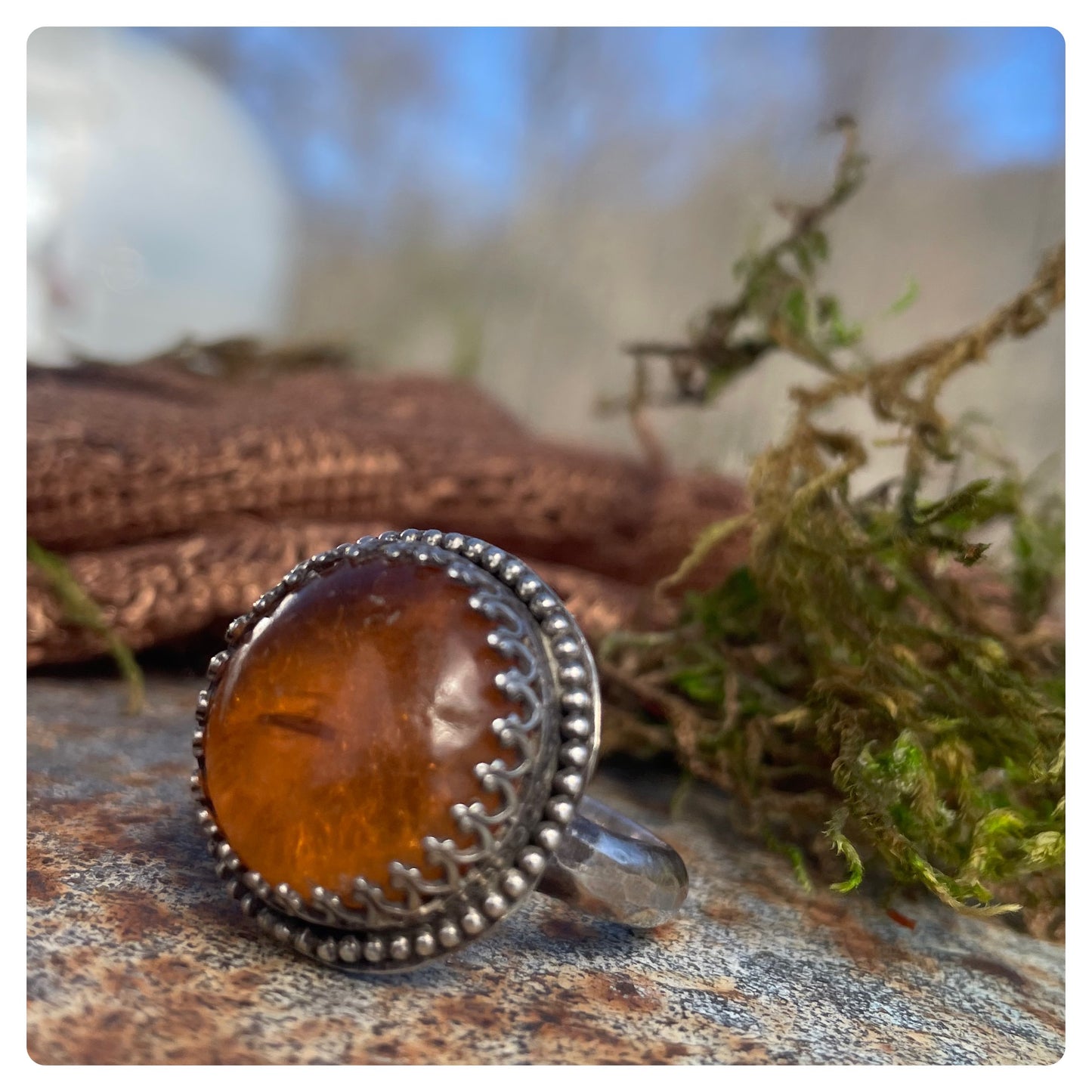 Chiapas Amber Sterling Ring