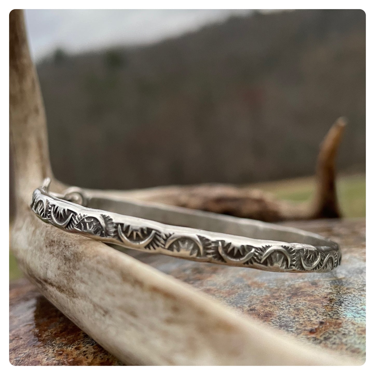 Sterling Stamped Bangle Bracelet