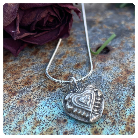 Sterling Art Nouveau Heart Charm Made to order
