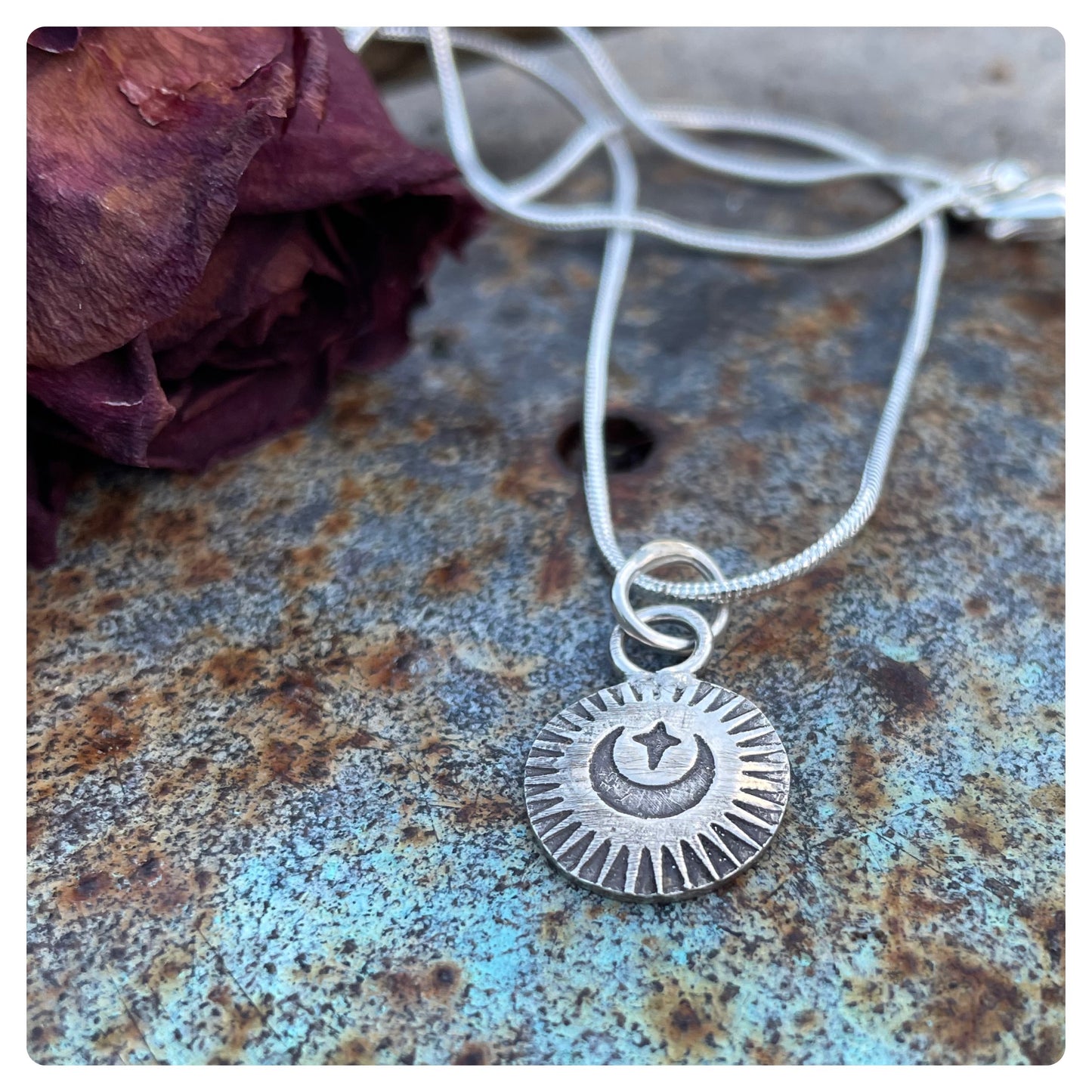 Sterling Moon & Star Pendant / Charm Made to order