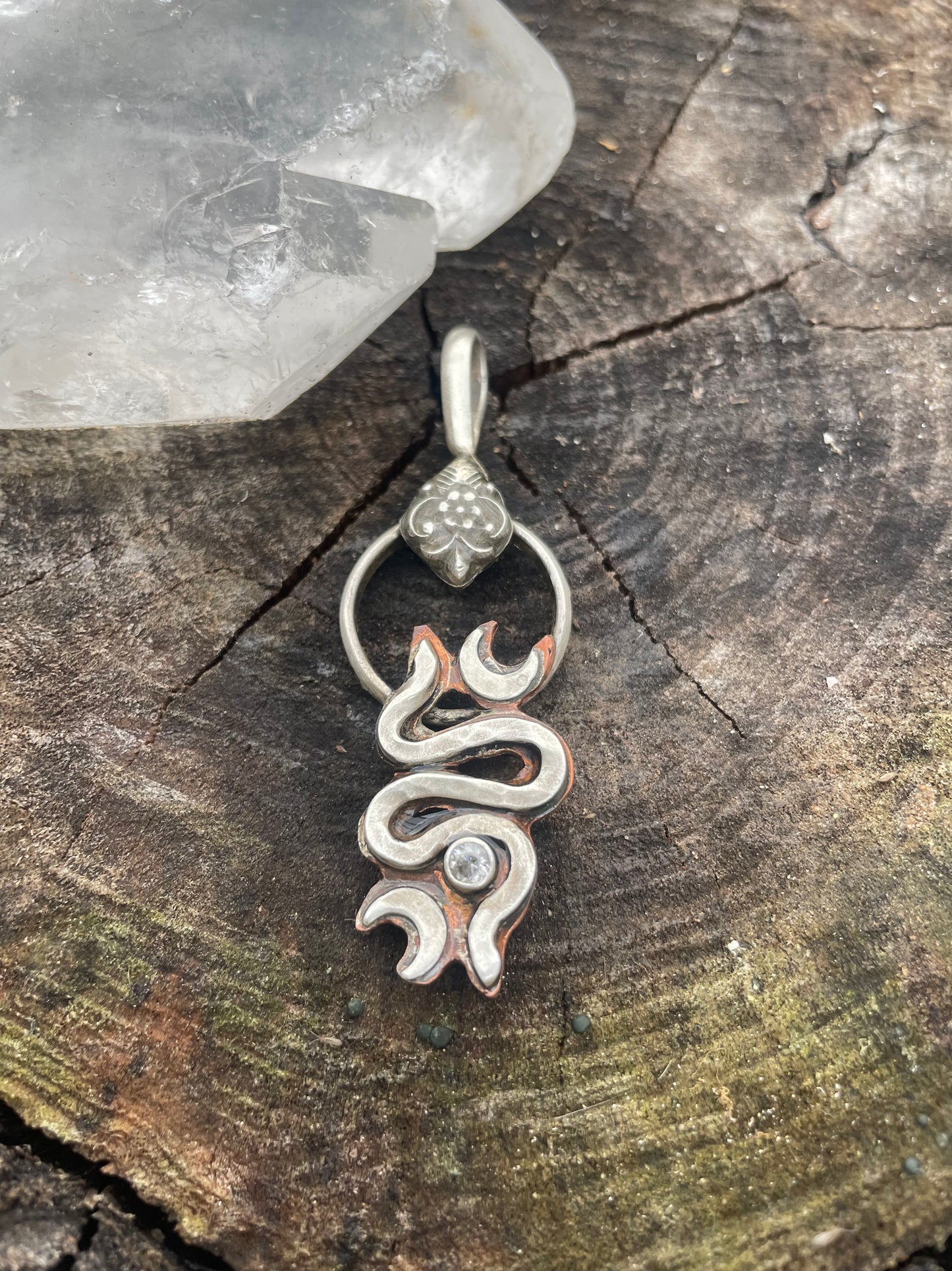 Pendant Kundalini Snake Crescent Moon Pendant