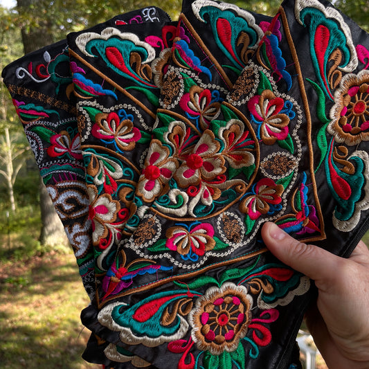 Embroidered Floral Clutch