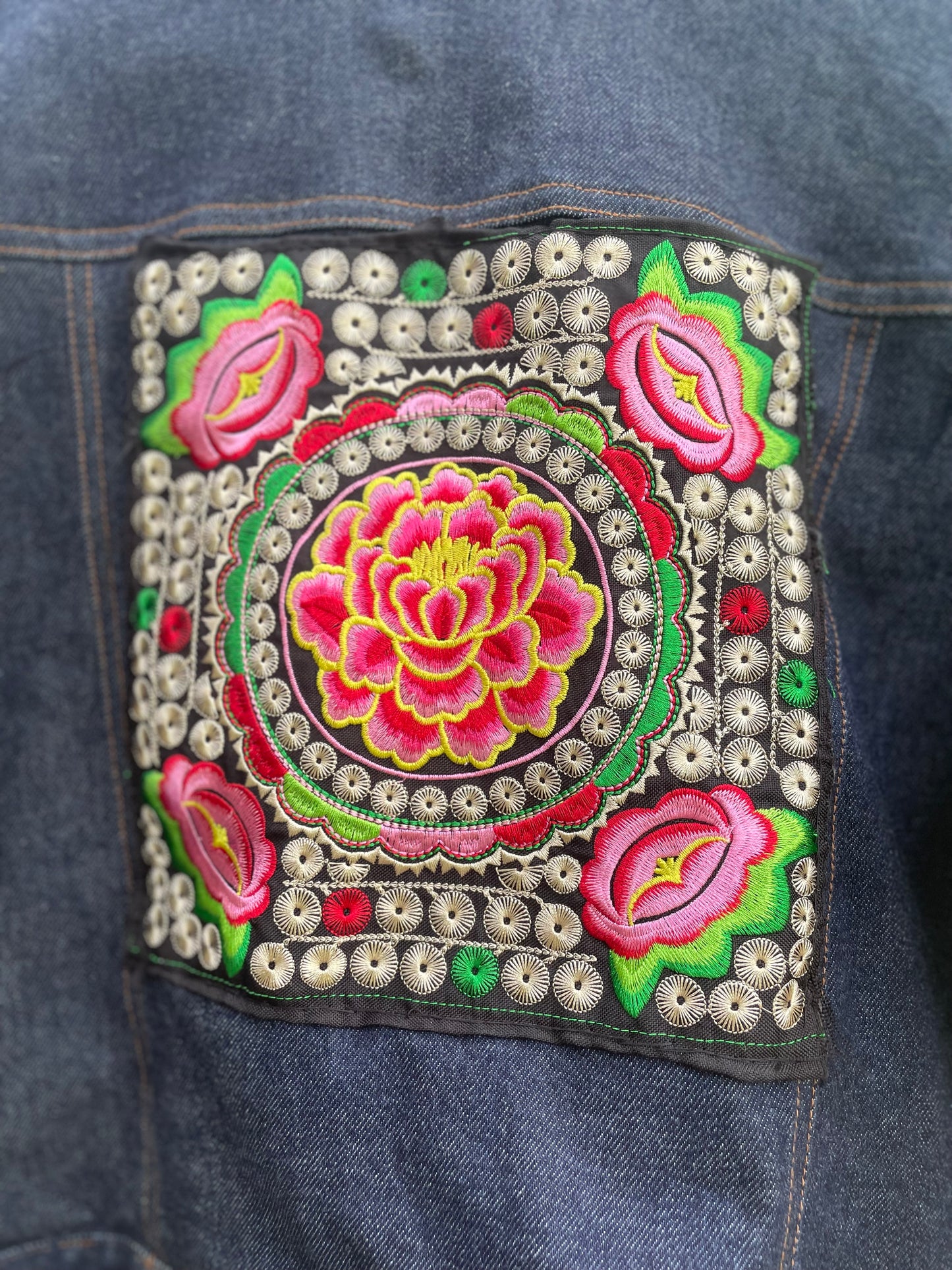 Upcycled Anne Taylor Jacket with Hill Tribe Embroidery
