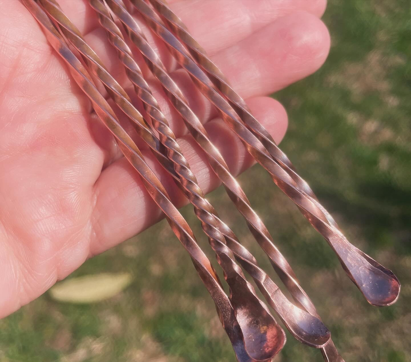 Hand Forged Copper Cocktail Stirrers Set of 3 Made to Order Gift Ideas