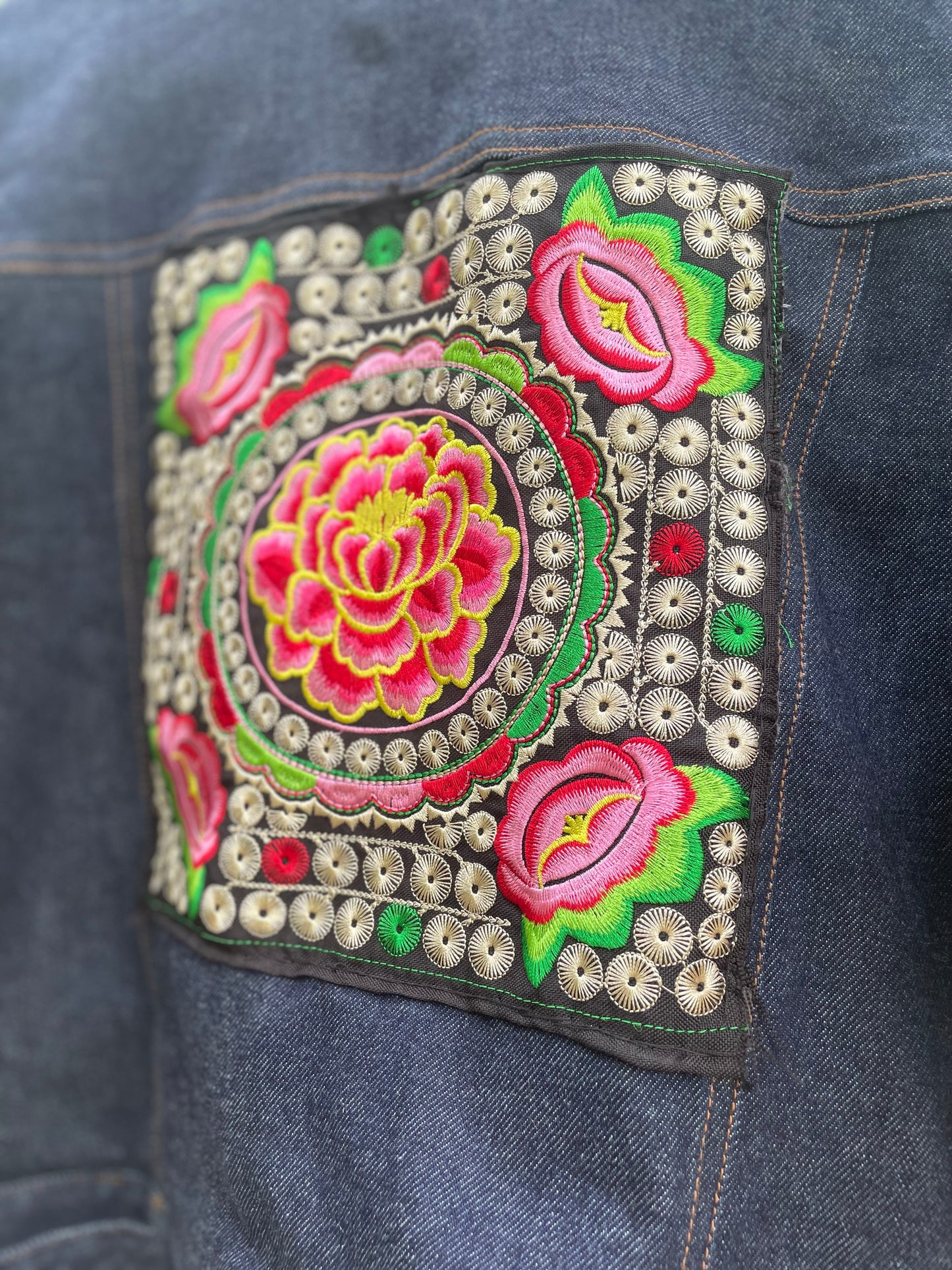 Upcycled Anne Taylor Jacket with Hill Tribe Embroidery