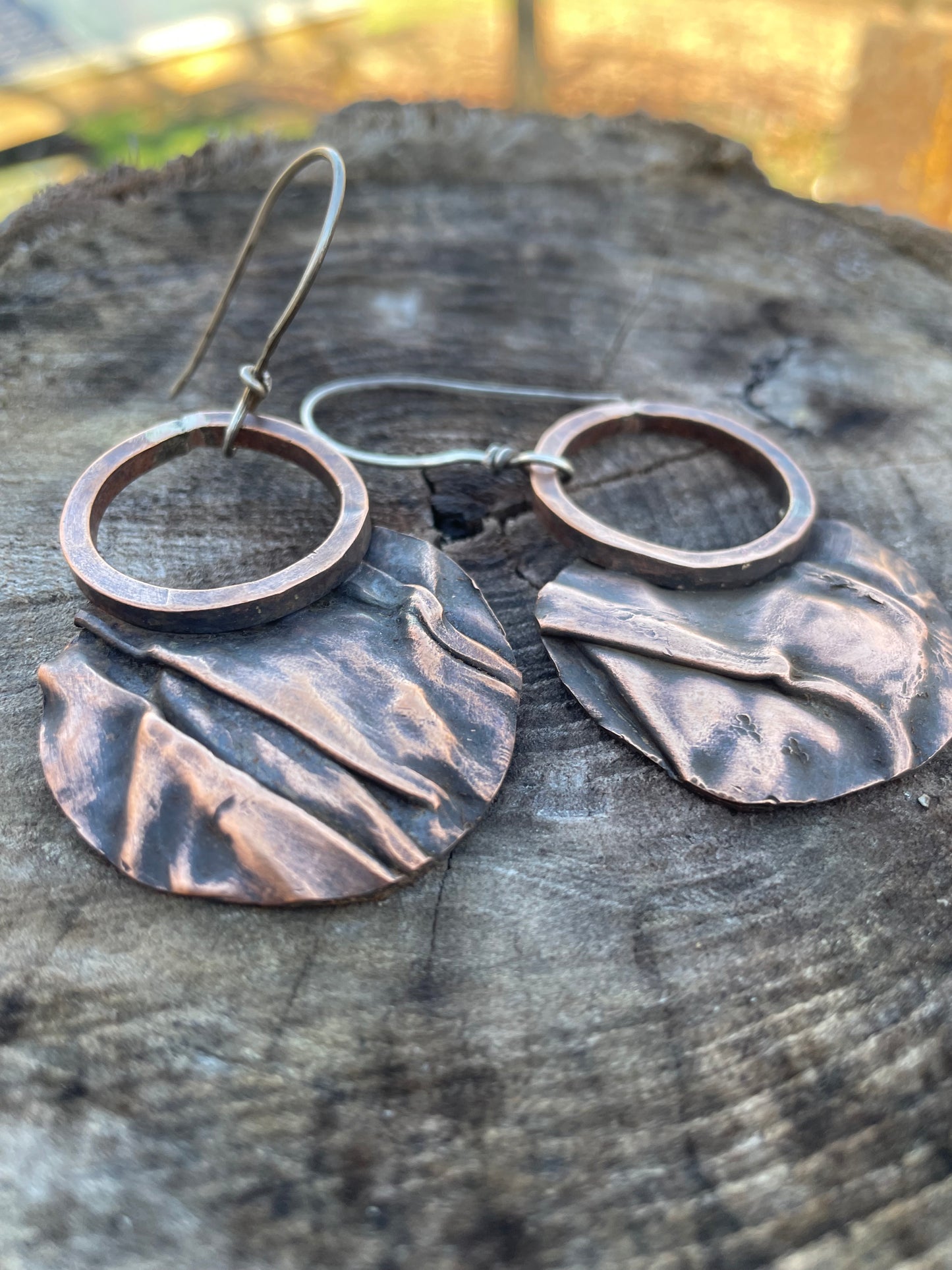 Fold Formed Copper Earrings