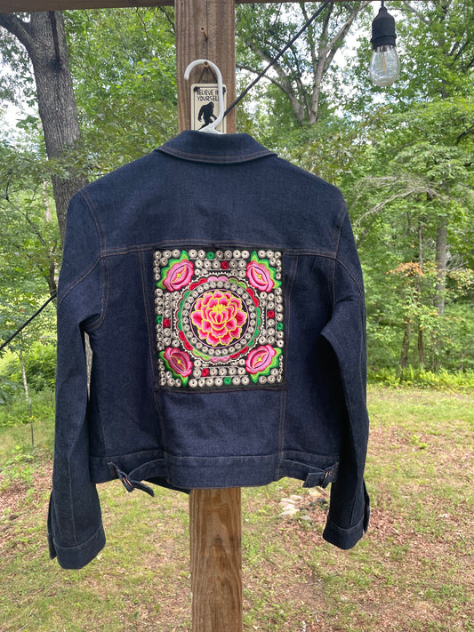 Upcycled Anne Taylor Jacket with Hill Tribe Embroidery