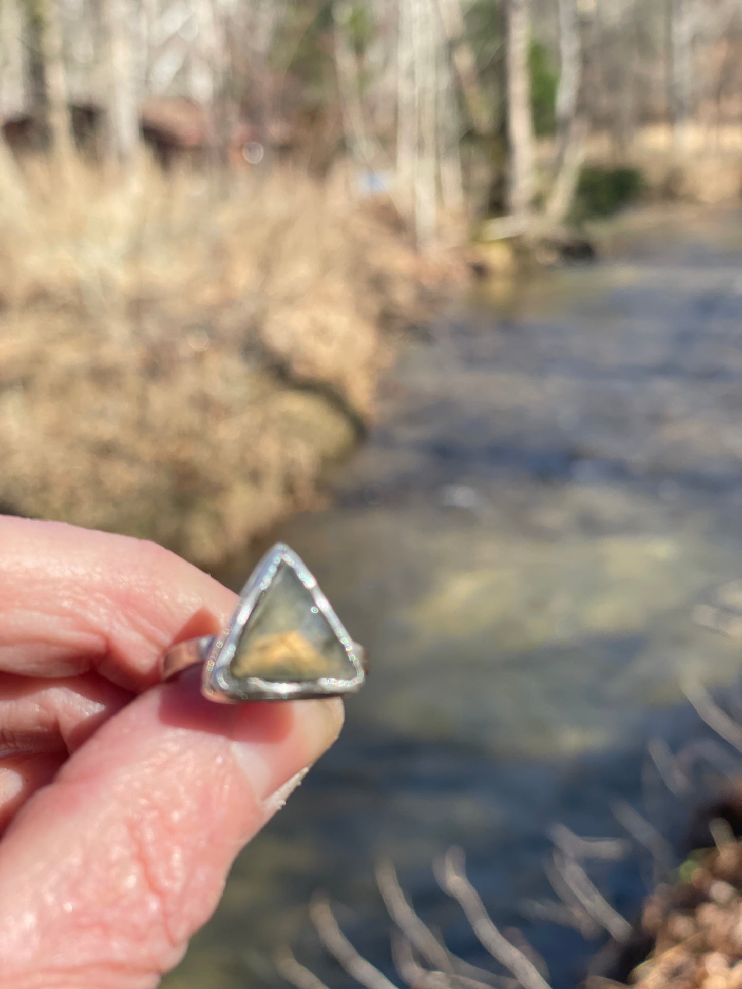 Golden Labradorite Sterling Ring