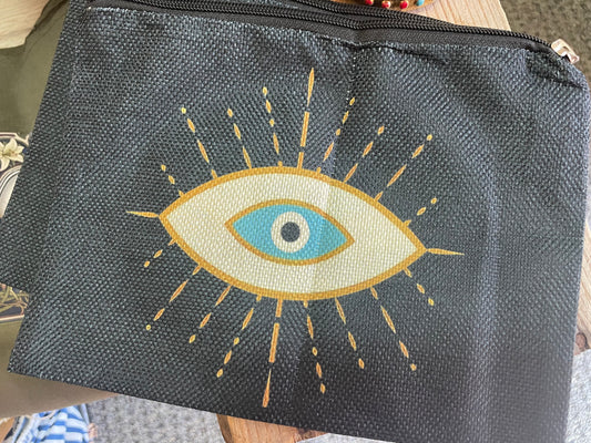 Evil Eye Canvas Make Up Bag