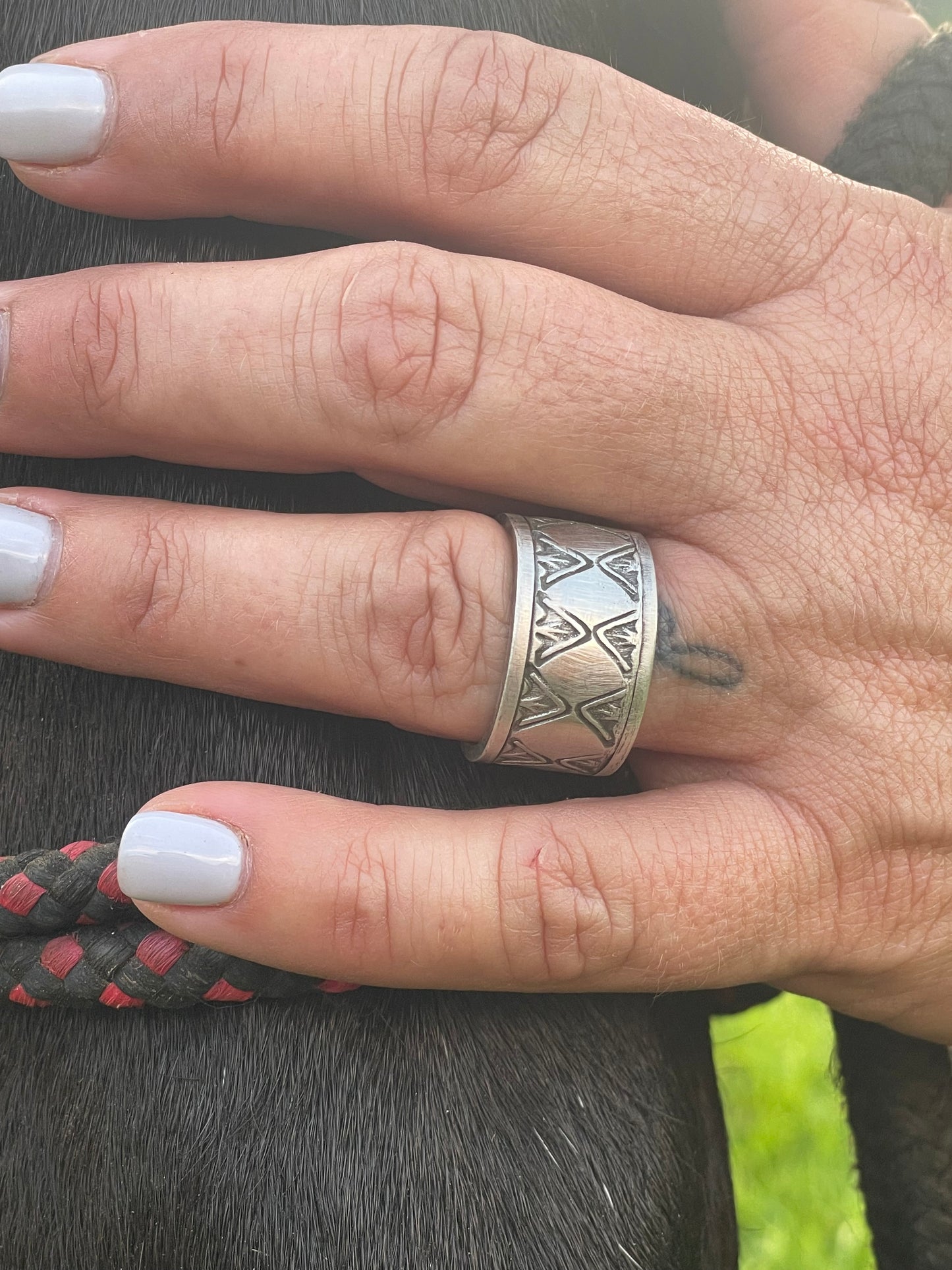 Handstamped Ring Size 11
