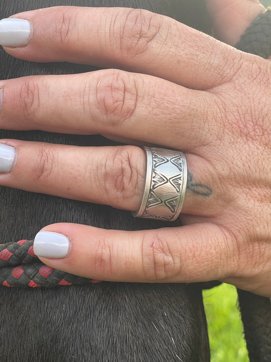 Handstamped Ring Size 11