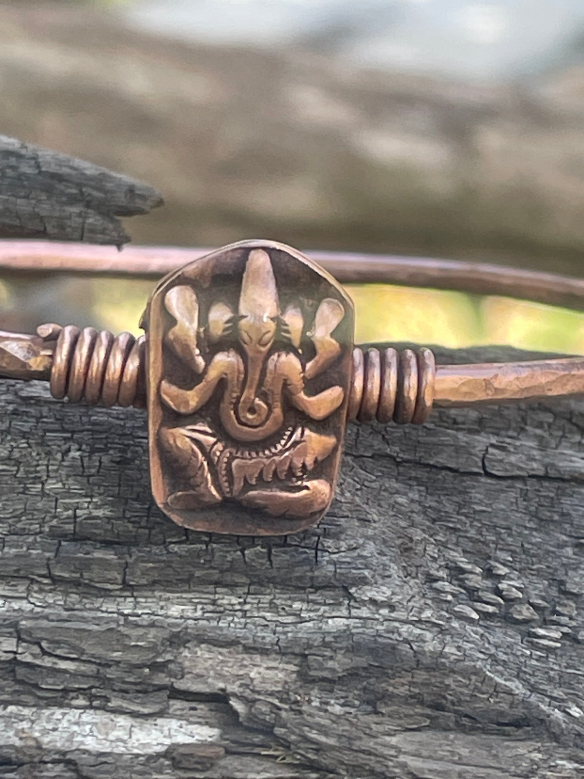Set of 3 Copper Stacker Ganesh Bangles Bracelet