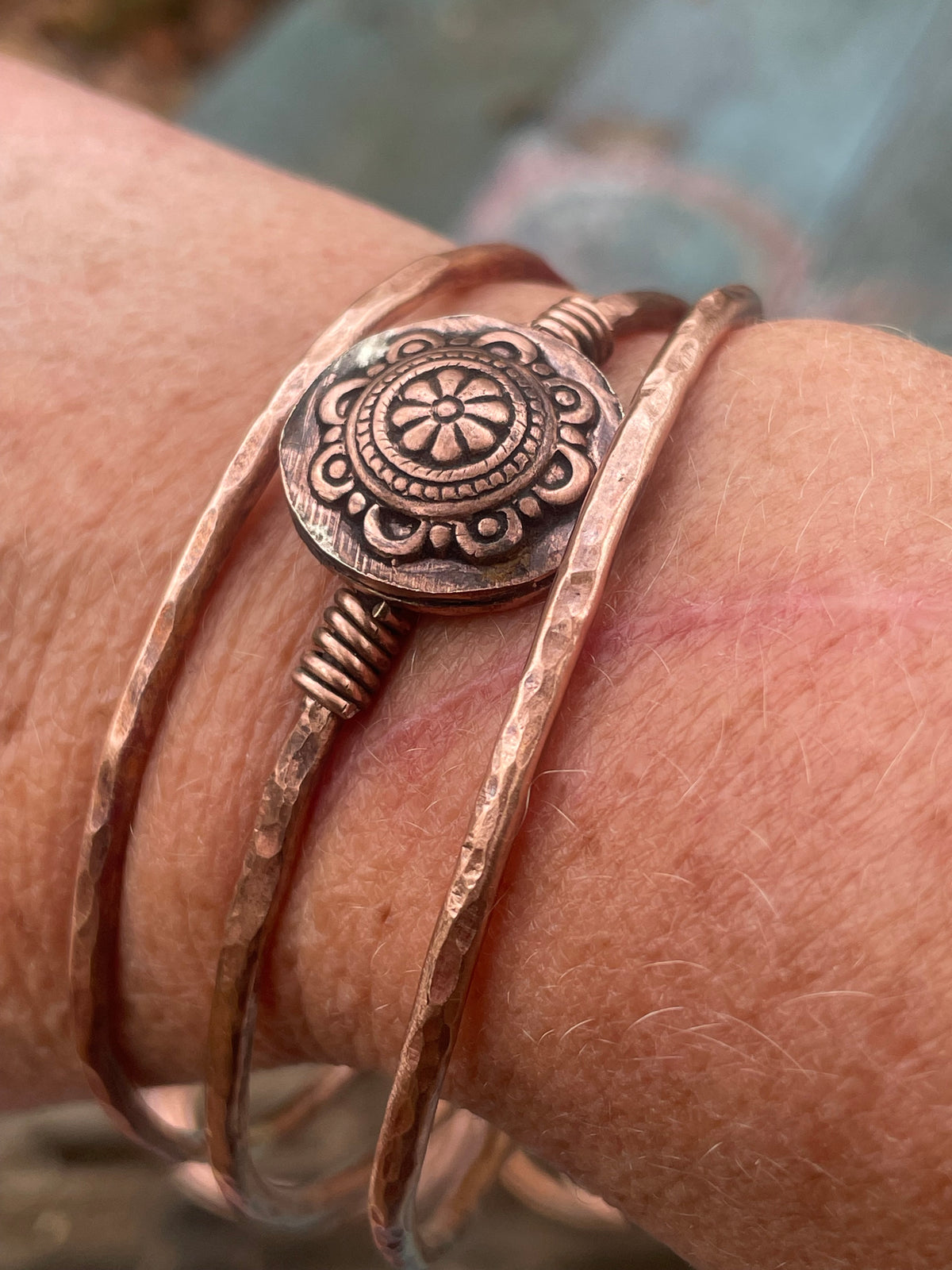 Set of 3 Copper Stacker Bangles/Bracelets