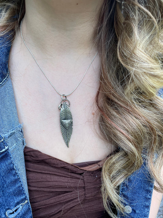 Sterling Feather Pendant