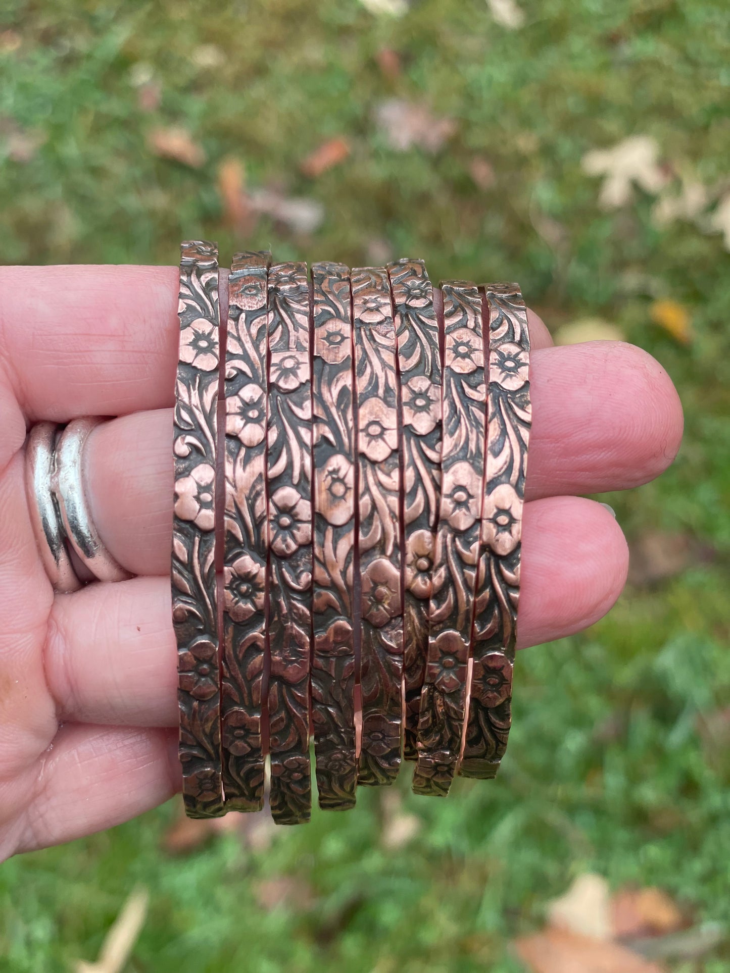 Copper & Calm: A Mindful Textured Copper Bangles Class Tues April 21st 1030-1230