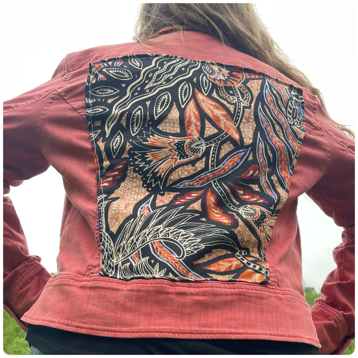 Upcycled Salmon Color Jacket Size Large