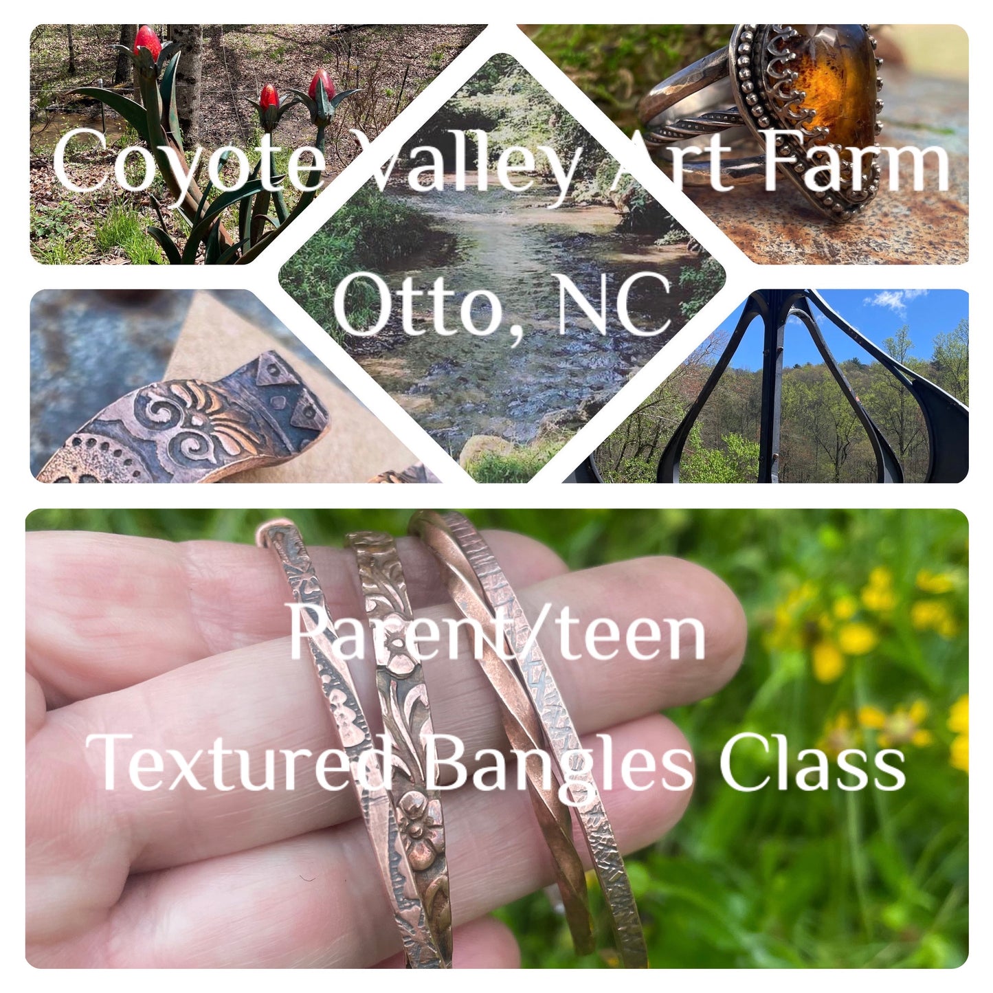 Parent/Teen Copper Bangles Class/ May 18th 2024 12-2