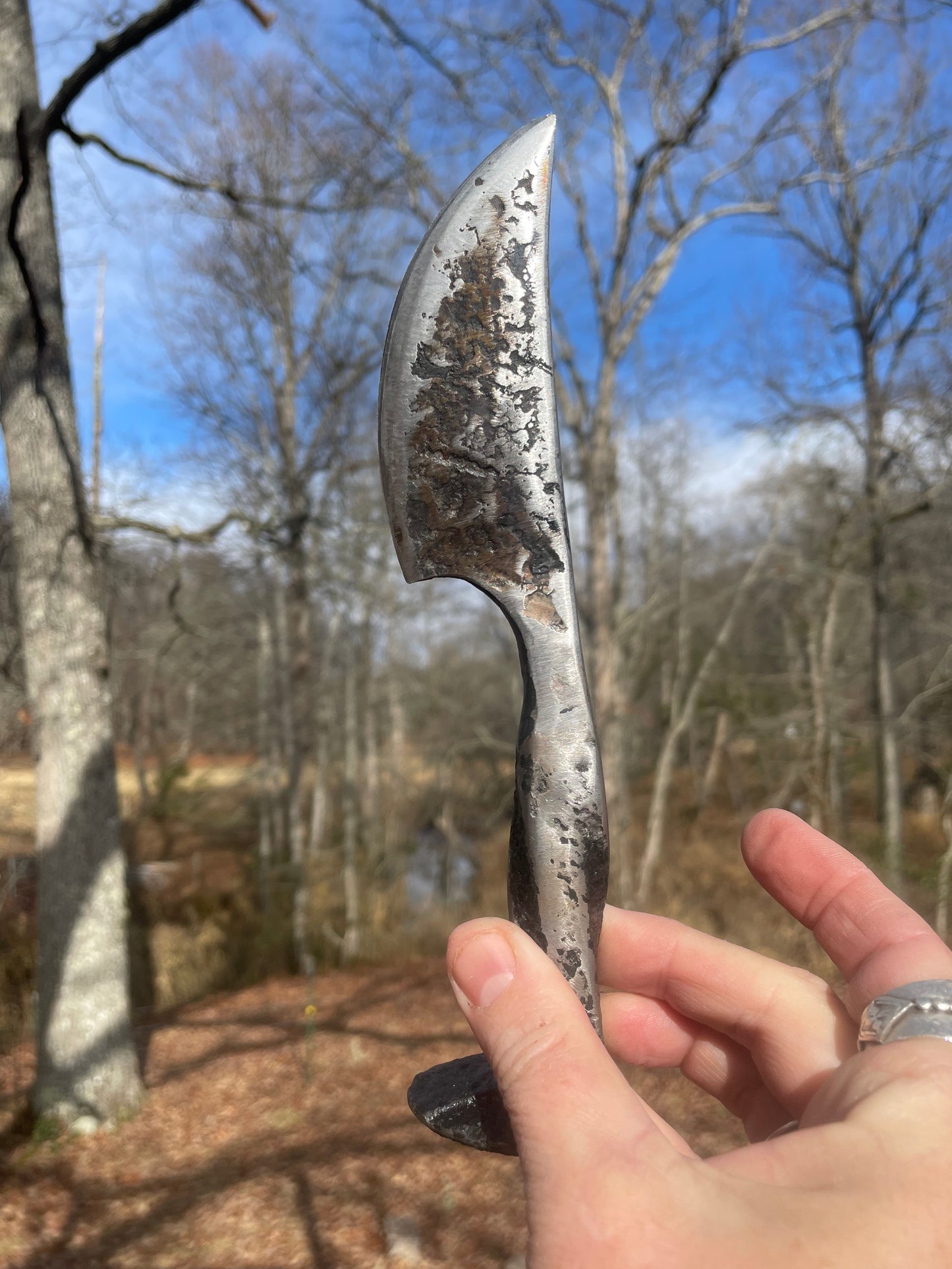 Hand forged Railroad Spike Knife