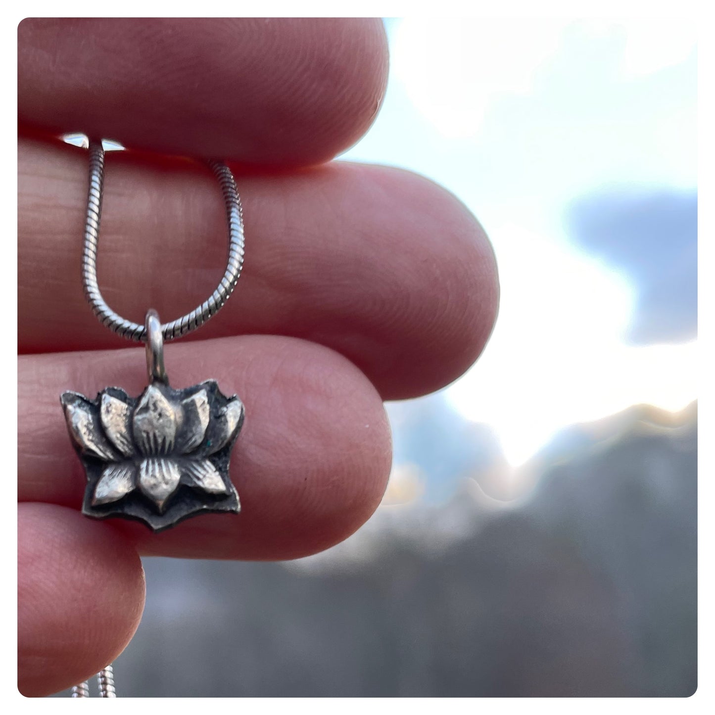 Recycled Silver Lotus Pendant