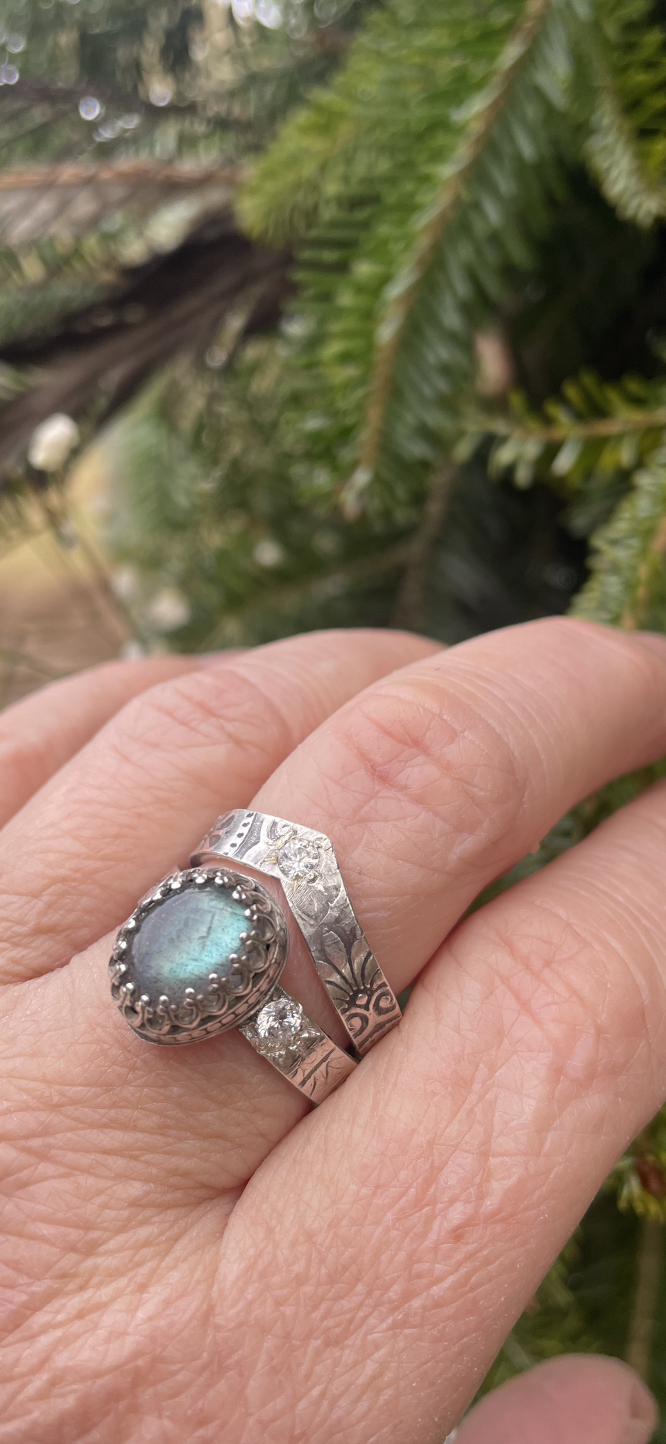 Labradorite Sterling Art Nouveau Ring