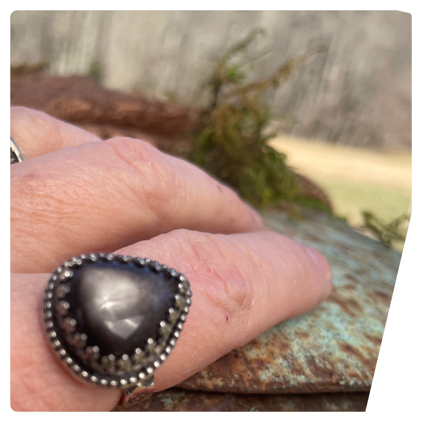 Silver Sheen Obsidian Ring