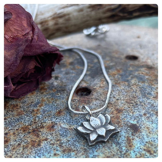 Recycled Silver Lotus Pendant